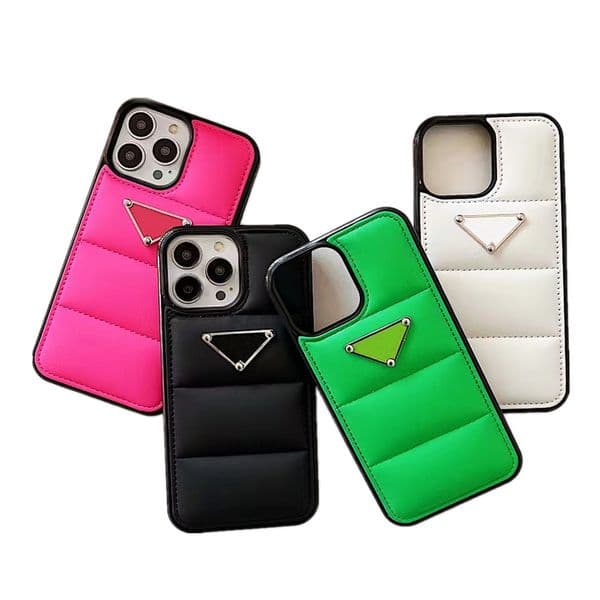 Fashion Brand Down Jacket Phone Cases For Iphone 16 15 14 13 Pro Max i 12 11 XS XSmax XR 8 7Plus SE The Puffer Case Soft Silicone Cover Women Men Winter Style Shell
