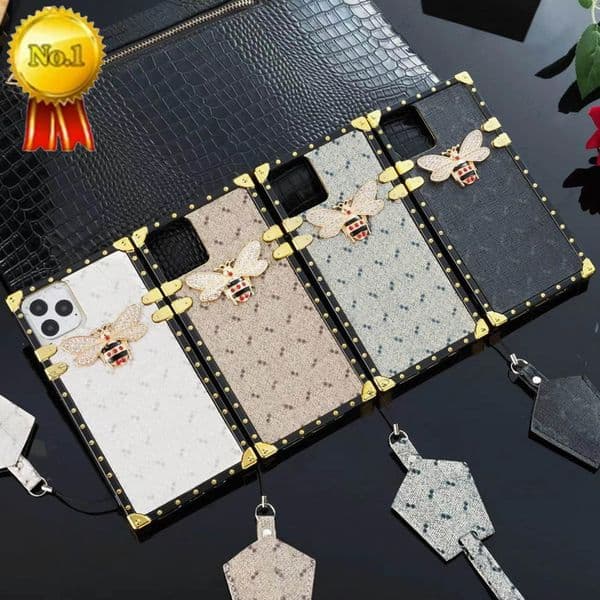Designers Phone Cases G for iPhone 15 Pro Max Case 14 14 Plus 13 13 pro 12 12pro 11 Pro X Xs Max Xr 8 7 Plus PU Leather Bee Cover for Samsung S23 S22 S21 S20 S10 S9 Note 20 10 Shell