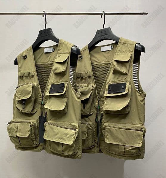 Mens vest designer jacket work clothes large pocket vest waterproof quick-drying fabric fashion womens vest top Plus Size M-7XL