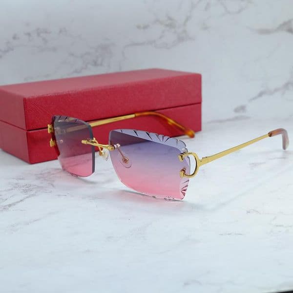 Designer sunglasses men lunette luxe sunglasses for women Driving Outdoor Protect classic Fashin Rimless shades luxury glasses rectangle buffalo horn