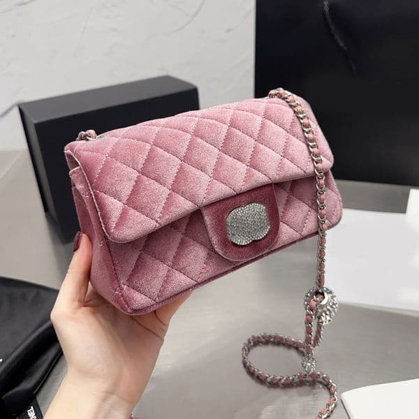Quality High Luxurys Designers C Shoulder Bags Fashion women Golden velvet Fang fatty chain bag Handbags Crossbody wallet Totes classic Handbag Clutch ladies purse