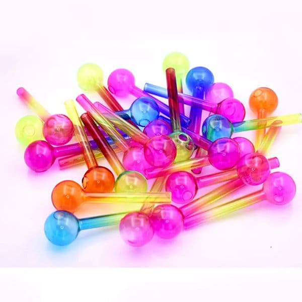 New 4inch 30mm Ball Colorful Pyrex Glass Oil Burner Pipe Thick Tube Smoking Pipes Tobcco Herb Glass Oil Nails Pipes Smoking Accessories