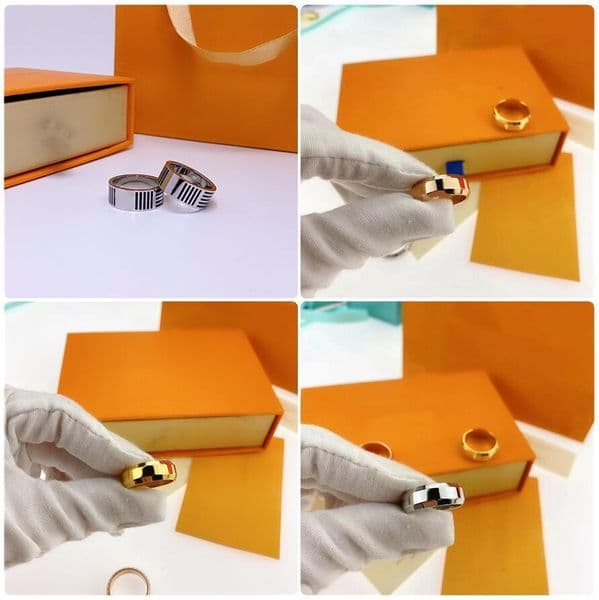 Women Designer Ring Lovers 18K Gold Plated Stainless Steel Men Gold Ring Wedding Jewelry
