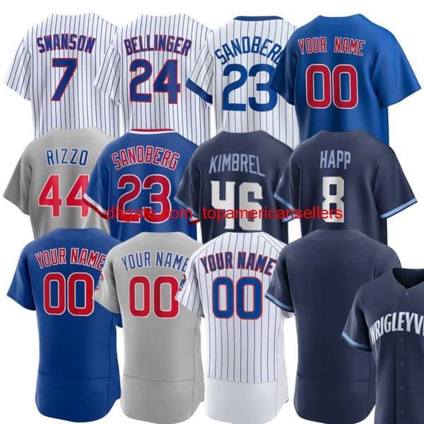 Custom 24 Cody Bellinger Baseball Jersey Dansby Swanson Ian Happ Nico Hoerner Patrick Wisdom Marcus Stroman Sandberg Seiya Suzuki Christopher Morel Jerseys