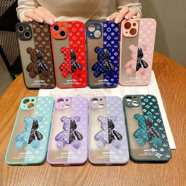 Fashion Luxury Ultra Cool Bear Phone Case For iPhone 11 12 Pro MAX Mini 13 Pro MAX 6 6S 7 8 Plus X XS MAX XR SE 2020 TPU Funda