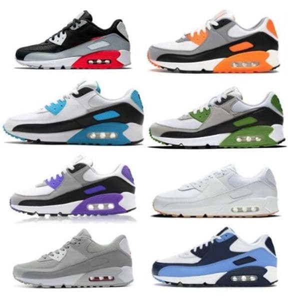 2023 Trainers Men 90 Running Sports Shoes Triple White Black Leather 90s Wolf Grey Polka Dot Infrared Total Orange Laser Blue Hyper Grape Royal Women Sneakers