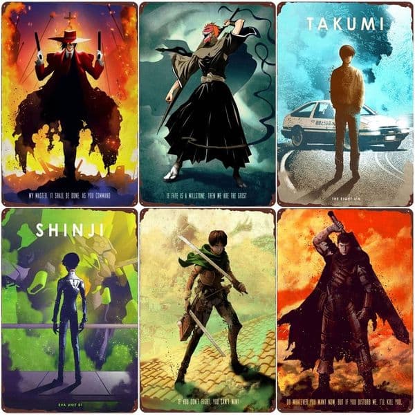 Classic Anime Retro Poster Vintage Metal Tin Sign Flying Nimbus Plauqe Oro Jackson Painting Bar Cafe Home Room Wall Decor 20x30cm Woo
