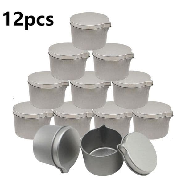 Storage Bottles Jars 12pcs Tinplate Candle Jar With a Handy Spout Aromatherapy Massage Cream Jars Cosmetic Storage Cans DIY Candles Making Container 230217