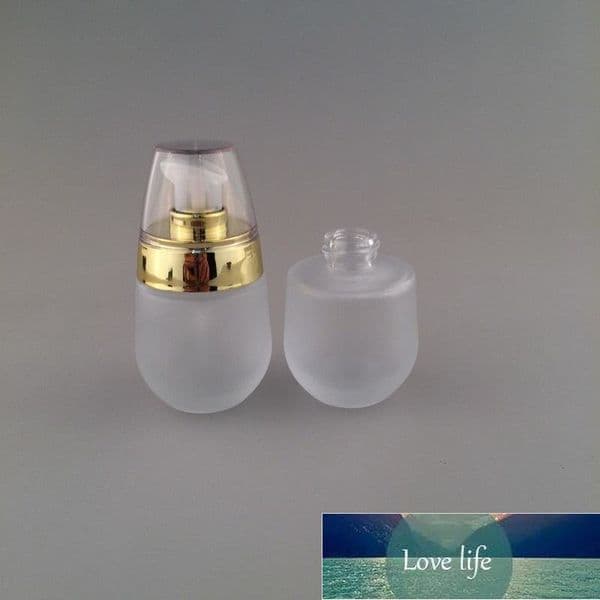 New 30ml Frosted Glass Cosmetic Jar Travel Bottles Dispenser for Essence Shampoo Pressed Pump Empty Cosmetic Containers
