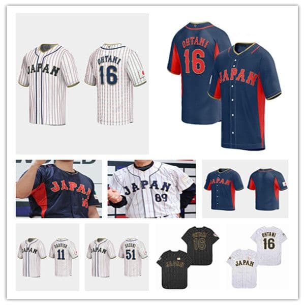 Team Japan 2023 World Baseball Classic WBC Jerseys Shohei Ohtani Yu Darvish Seiya Suzuki Roki Sasaki Lars Nootbaar Masataka Yoshida Hiromi Ito Yuki Udagawa Imanaga