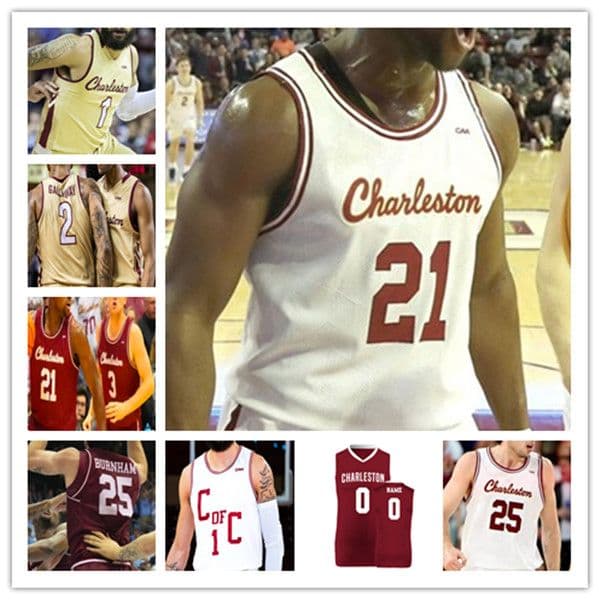 Custom Charleston Cougars College Basketball Jerseys Dalton Bolon Pat Robinson III Ante Brzovic Reyne Smith Ryan Larson Ben Burnham Raekwon Horton Babacar Faye 4XL