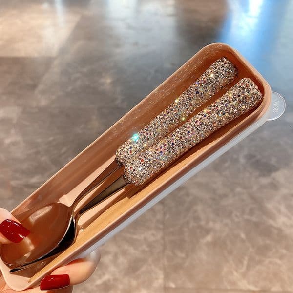 2026 New Dinnerware Sets Sparkling Diamond Spoon And Fork 304 Stainless Steel Forks Eco Friendly Cutlery Tableware Flatware Dish 230228 Free
