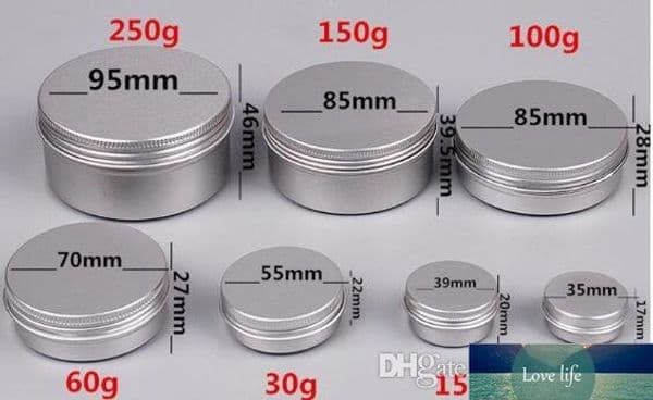 5 10 15 30 60 100 150 200 250 ml Empty Aluminium Cosmetic Containers Pot Lip Balm Jar Tin For Cream Ointment Hand Cream Packaging Box
