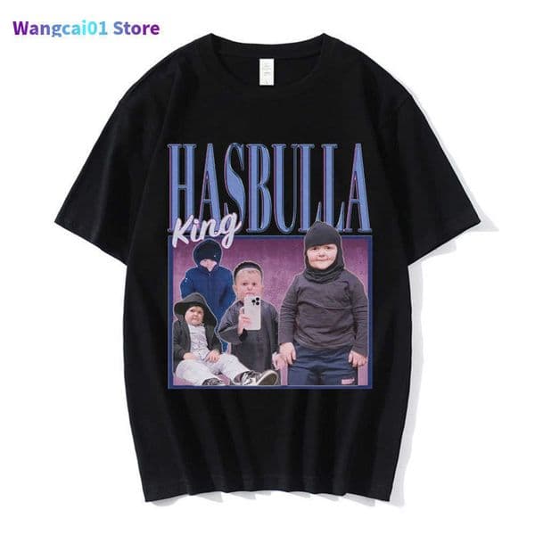 Men's T-Shirts Hasbulla Fighting Me T Shirt Men Women Mini Khabib Blogger T-Shirt High Quality Crew Neck Pure Cotton Oversized Tees Tops Man 0228H23