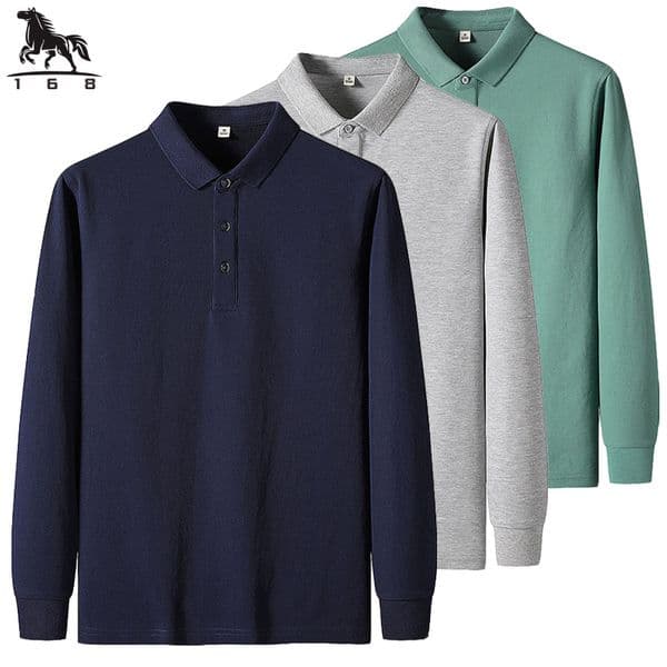 Men's Polos polo shirt men autumn Men's long sleeve polo shirt Solid color high quality Long sleeve Mens Business casual polo shirt 8891 230228
