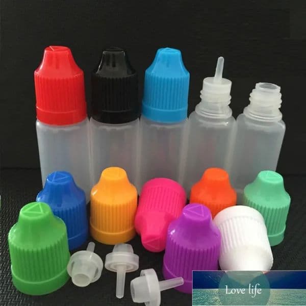 5ml 10ml 15ml 20ml 30ml 50ml Simple Thin Long Lid Softer Dropper Bottle Plastic Needle Bottles With Varible Colors ChildProof Caps for E Juice