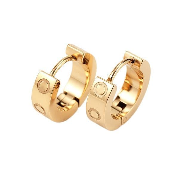 Fashion designer earring gold designer Studs ear clip luxury jewelry size 9mm 12mm Ladies Earring Sterling Silver Ear Ring for Women