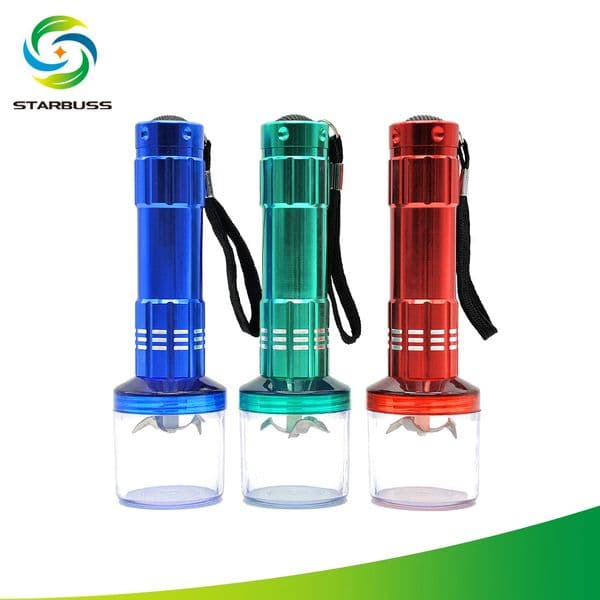 Smoking Pipes New Herb Grinder Aluminum Alloy Electric Metal Grinder Creative Handheld Flashlight