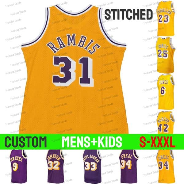 Custom Mens Kids Basketball Jersey shaquille oneal purple yellow size S-XXXL