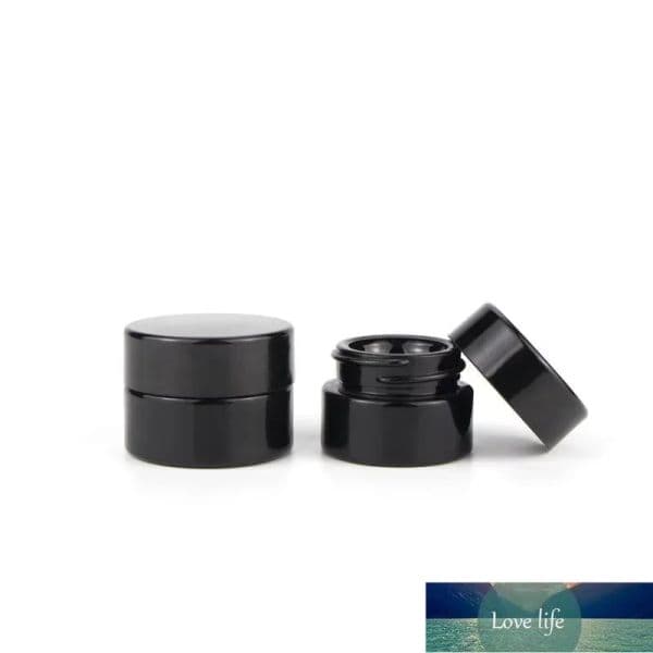 Black Glass Jar Bottle 5ml 10ml 15ml 20ml 30ml 50ml with Classic Screw Lid Empty Dab Jars Concentrate Container All-match