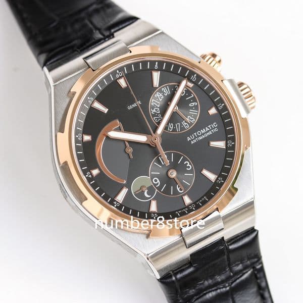 Luxury Mens Watch Dual Time 47450/000W Classic Model Gray Dial 1222-SC Automatic Movment Sapphire Crystal Gentry Wristwatch Luminescent Hands