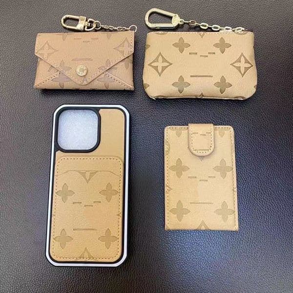 Beautiful iPhone Phone Cases 15 14 Pro Max 4in1 LU Leather Luxury Card Slot Purse Hi Quality For 18 17 16 15pro 14pro 13pro 12pro 12 11Pro 11 X Xs 7 8 Purse with Logo Box