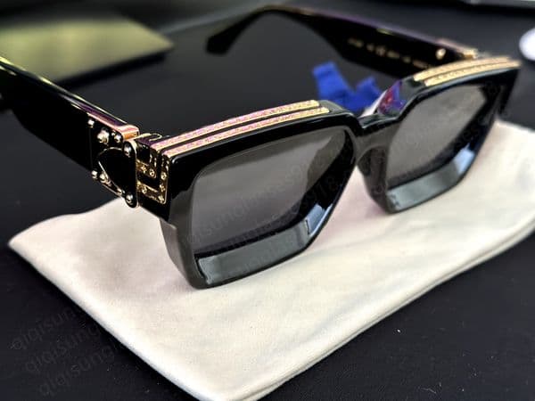 Luxury MILLIONAIRE Sunglasses for men and women square full frame Vintage 1165 1.1 unisex Shiny Gold good sell plated Top quality 96006