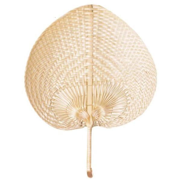 Decorative Objects Figurines 20Pcs/lot Pure Handmade DIY Heart Shaped Bamboo Woven Summer Cooling Chinese Style Fan Hand Fans Wedding Items cool 230608