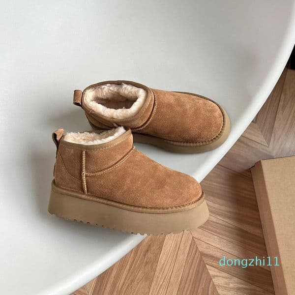 Women Winter Ultra Mini Boot Designer Australian Platform Boots for Men Real Leather Warm Ankle Fur Booties Luxurious Shoe