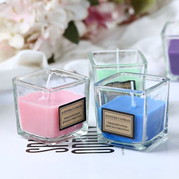 Luxury Glass Aromatherapy Candle Hotel SPA Candlelight Dinner Windproof Smokeless Scented CandlesZ260530