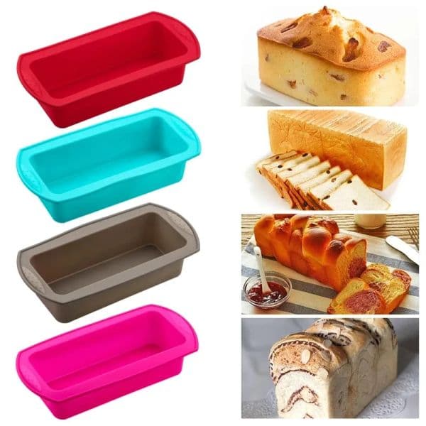 Baking Moulds Food Grade Double Ear Rectangular Silicone Tray Toast Bread Mold JN10
