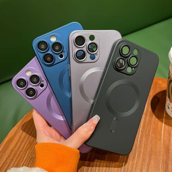 Magnetic TPU Cases For iPhone 16 15 14 13 12 11 Pro Max 13 Pro 14 Plus 14 Pro Soft Phone Cases With Camera Lens Film Mobile Cover