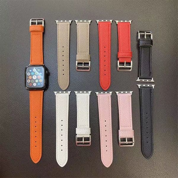 Fashion Designer watch Strap for watchband iWatch band 41mm 45 42mm 38mm 40mm 46 49 44mm iwatch 2 3 4 5 6 7 8 9 10 bands Leather Straps Bracelet Stripes watchbands Q260513