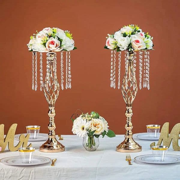 40 to 90cm tall)Wedding Party Table Centerpieces Metal Flower Rack Stand with Crystal Chain for Hotel Home Holiday Decoration D00711