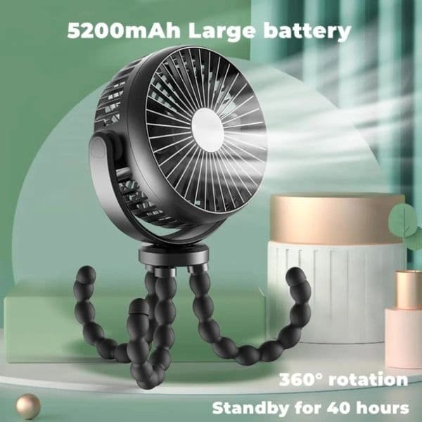 Portable Octopus USB Electric Fan Powered Small Foldable Rechargeable Mini Ventilator Silent Table Outdoor Cooler
