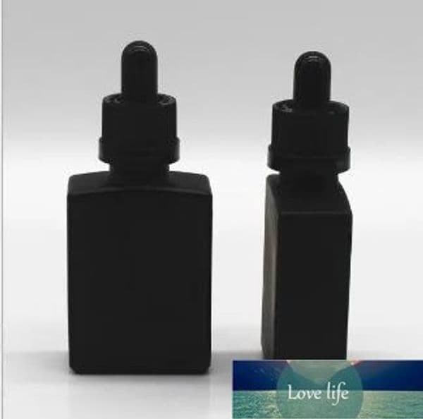 Wholesale 30ml eliquid flat bottle glass empty mini bottles 30ml matte black rectangular glass bottles Simple