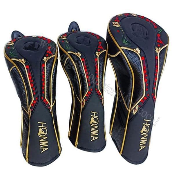 2026 new Wholesale Driver Black Wood Headcover High Quality 1 3 5 Clubs Cover HONMA Supplies Free Shipping free shipping C