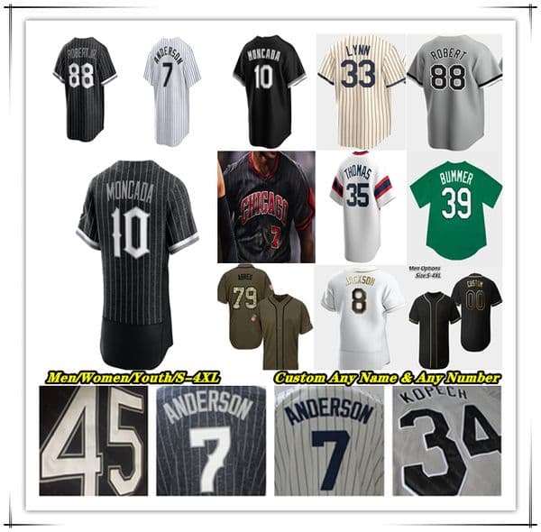 Southside Baseball Jersey Luis Robert Jr Andrew Vaughn Andrew Benintendi Tim Anderson Yasmani Grandal Jake Burger Elvis Andrus Gavin Sheets Yoan Moncada Giolito 4X
