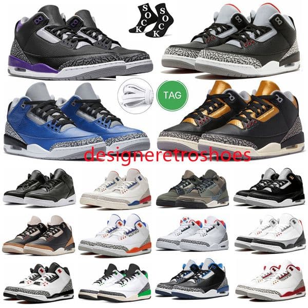 Hot III 3 Men 3S Women Basketball Shoes Slim Shady Muslin Oreo White Cement Black Cat Cardinal Red Racer True Blue Varsity Royal Neapolitan Sport Sneakers Trainers