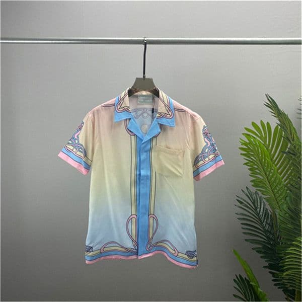 Men Designer Shirts Summer Shoort Sleeve Casual Shirts Fashion Loose Polos Beach Style Breathable Tshirts Tees Clothing M-3XL Q44