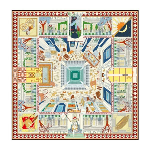 Silk Scarf Women Toy Room Splicing Printing Square Scarves Head Echarpes Silk Foulards Femme Wraps Beach Shawls Bandana Lady Hijabs 90CM X 90CM