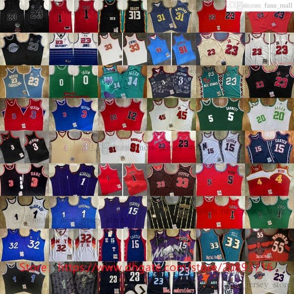 Throwback Authentic Stitched East Basketball Jerseys Shady Allen Iverson Rose Durant Kidd Another Wade Spud Vince Carter Mutombo McGrady Hardaway Ewing
