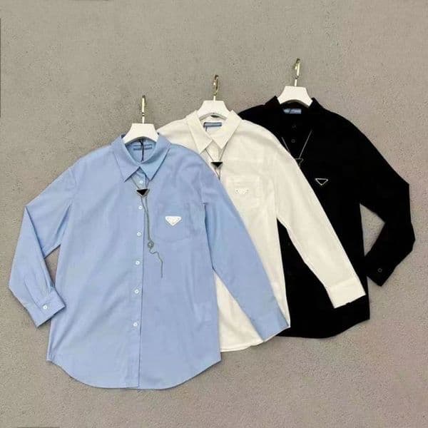 Womens Blouses Fashion Long sleeve lapel designer shirts Casual Versatile Shirt chain retraction design streetwear Daily clothes