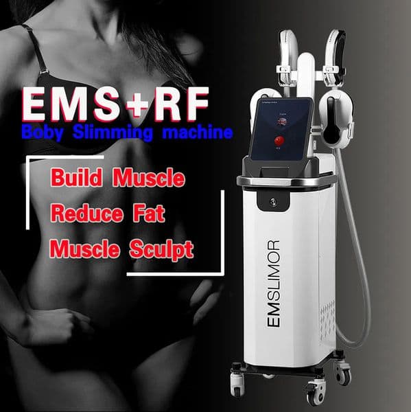 Telsa EMS RF Muscle Stimulator EMSlim boby slimming Electromagnetic massage device for Body Sculpting & Muscle Building 4 handles working at the same time