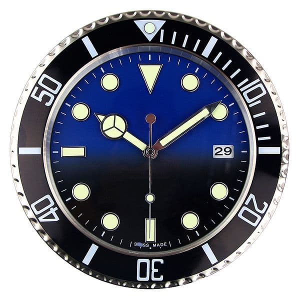 Wall Clocks Super Silent Clock Metal Modern Design Large Watch Home Stainless Steel Luminous The Date Will Work H250116OKHC