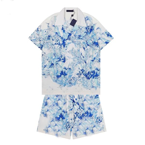 Luxury Designer Shirts Mens print bowling Hawaii Floral Casual Shirts Men Slim Fit Short Sleeve Dress Shirt
