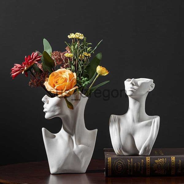 Decorative Objects Figurines Nordic Style Ceramic Vase Woman Body Model Modern Body Art Vase Home Decoration Creative Flower Pot Living Room Decoration