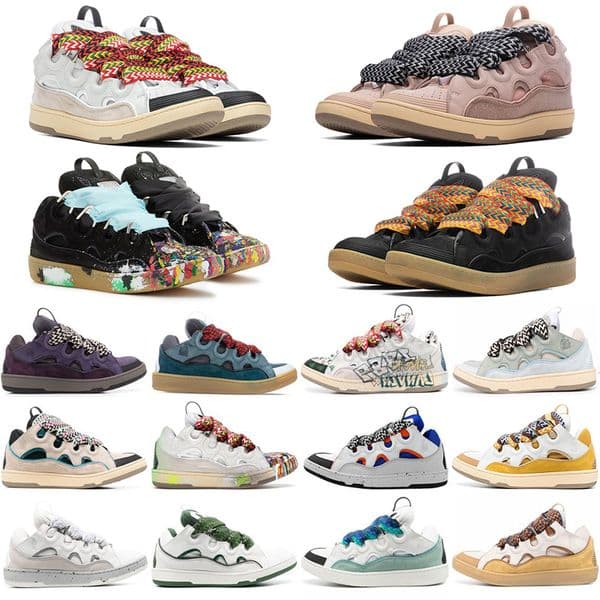 lanvim curb lanvina lanvinly designer shoes mens sneakers lace up leather suede and mesh low top extraordinary sneaker embossed rubber platform sole s trainers 3Q45