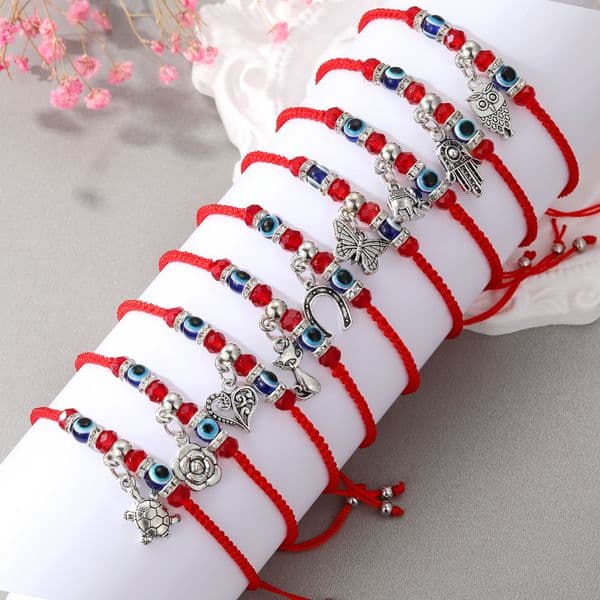 Classic Design Vintage Animal Charm Bracelets Red Rope Woven Bracelet for Gift