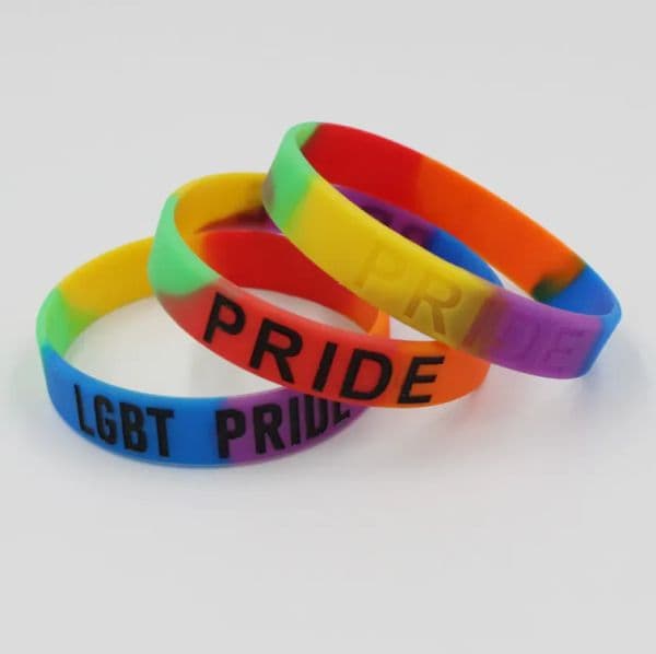 LGBT Rainbow Silicone Bracelet Party Favor Colorful Gay Lesbian Pride Wristband